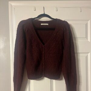 Abercrombie Maroon cropped cardigan